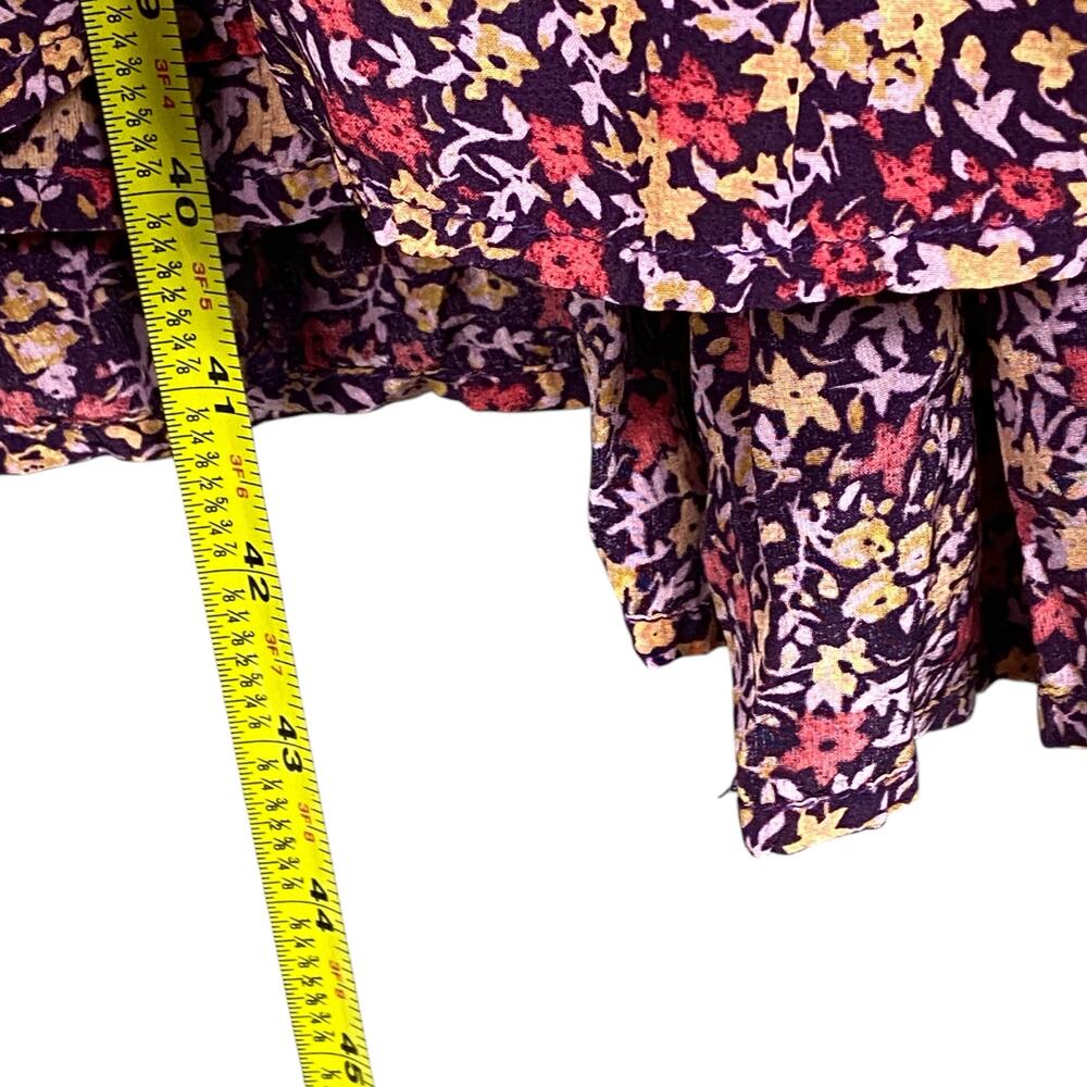 Sundance Floral Crepe Flutter Sleeves V Neck Dress Medium - Picture 7 of 8
